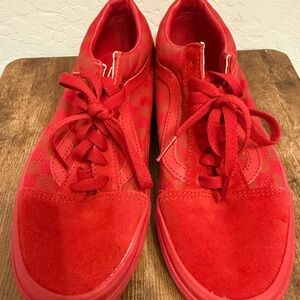 Vibrant Red checkered Vans